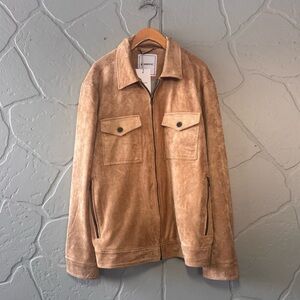 BLANKNYC Faux Suede Zip Jacket Tan Camel NWT Size L